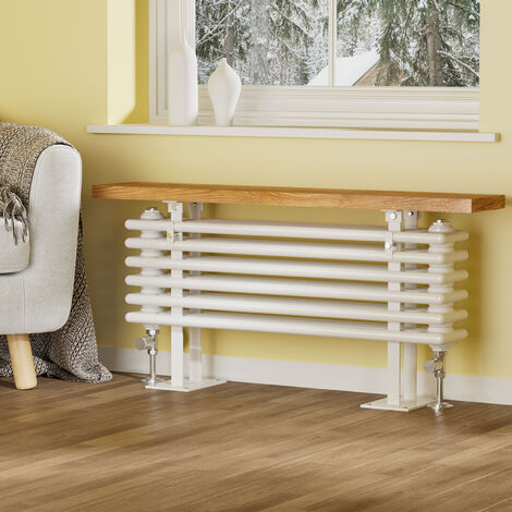 EMKE Heizkörper Design Heizkörper Horizontal mit praktischer Heizungsabdeckung oben Heizkörper Seitenanschluss Weiß 850x480 mm 539W