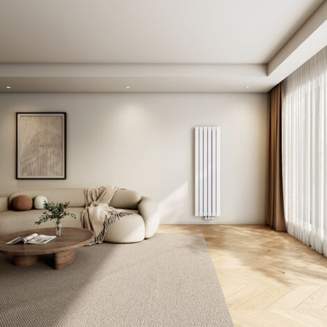 EMKE Heizkörper Flach Design Paneelheizkörper Mittelanschluss Vertikal, Einlagig, Weiß, 160x46cm, 850W