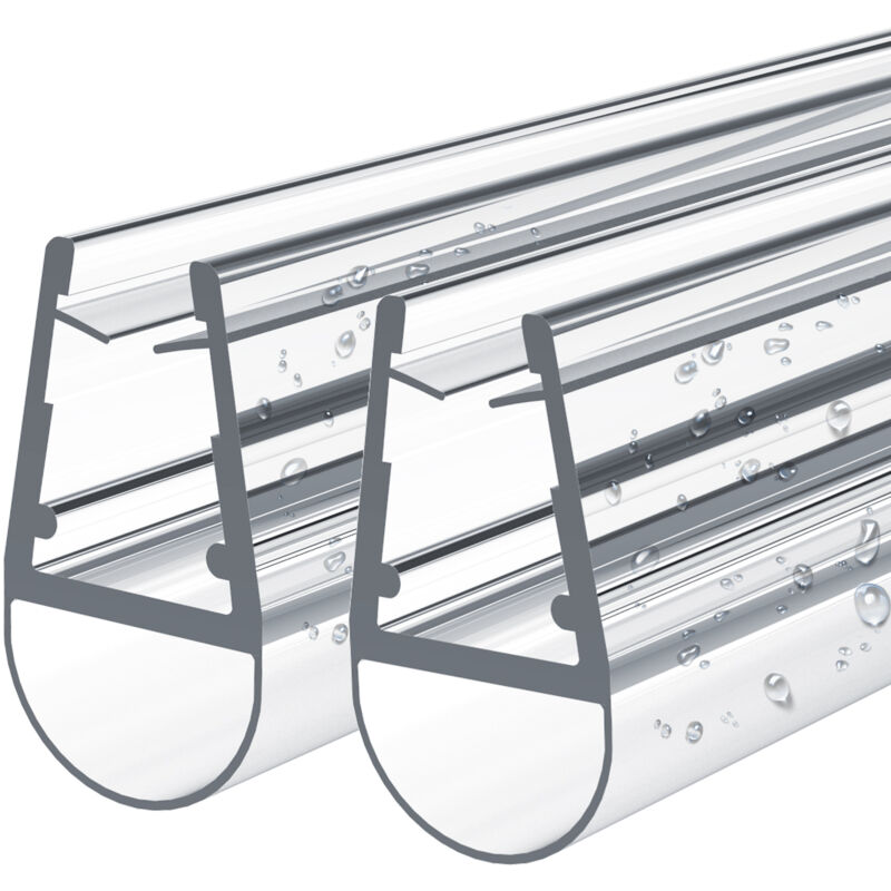 Joint de douche pour 4-6mm de verre Joint de douche en pvc porte de douche ou cabine de douche joint, modèle 1, 100cm 2 pièce - Emke