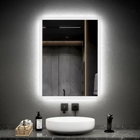 EMKE Badezimmerspiegel mit leuchtendem Badspiegel mit mehreren Größen