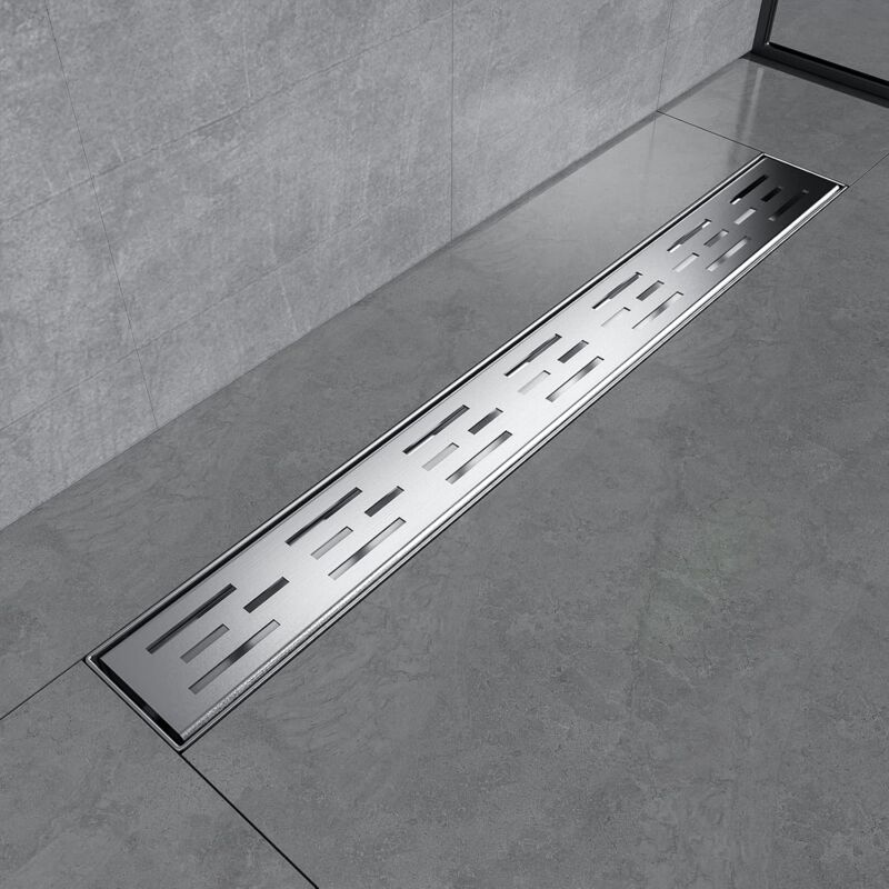 Linear Shower Drain 600mm Insert Linear Stainless Steel Shower Drain with Odor Stop and Hair Strainer - Emke