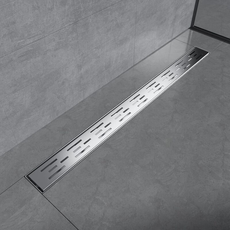 EMKE Linear Shower Drain 800mm 304 Stainless Steel Floor Drain Invisible Shower Linear with Odor Stop and Hair Strainer