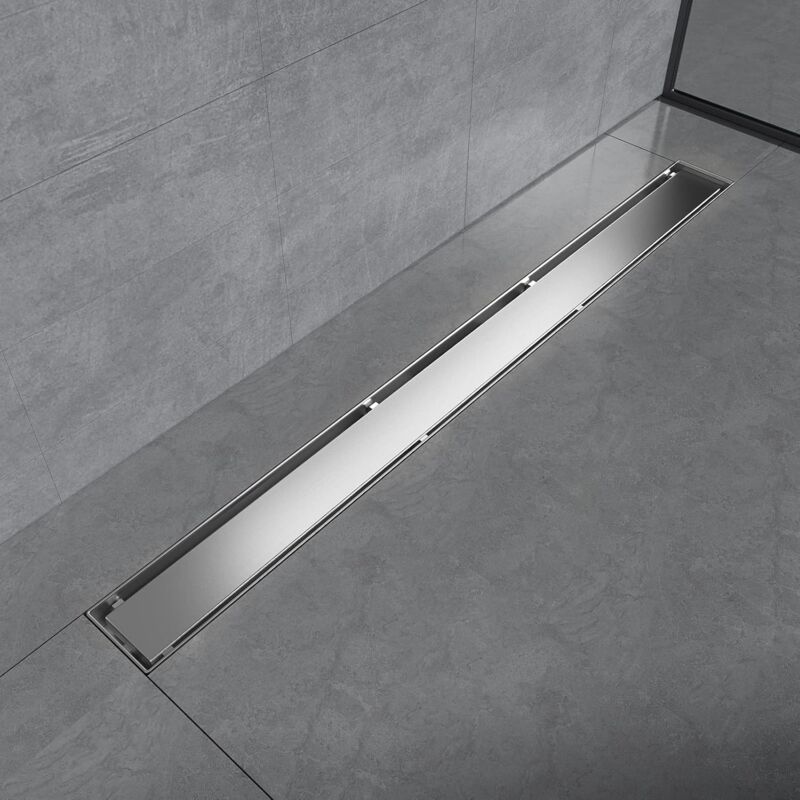 Emke - Linear Shower Drain 800mm, 304 Stainless Steel Floor Drain Tile Insert Shower Linear Wet Room Drain, 2 in 1 Shower Drain