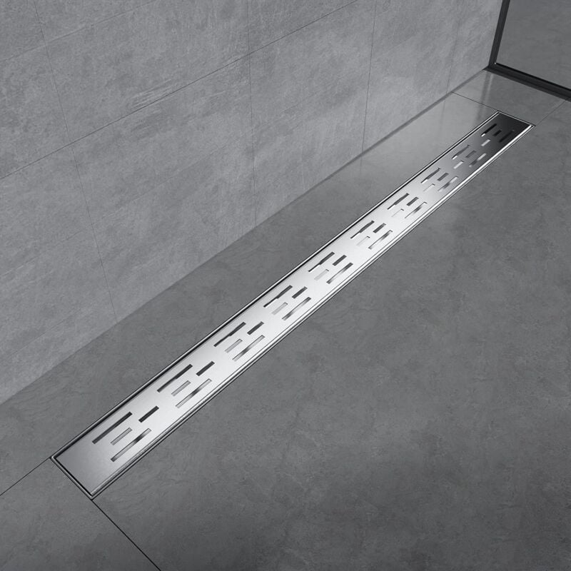 Linear Shower Drain 900mm 304 Stainless Steel Floor Drain Invisible Shower Linear with Odor Stop and Hair Strainer - Emke