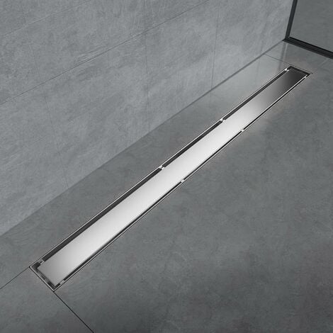 EMKE Linear Shower Drain 900mm, 304 Stainless Steel Floor Drain Tile Insert Shower Linear Wet Room Drain, 2 in 1 Shower Drain
