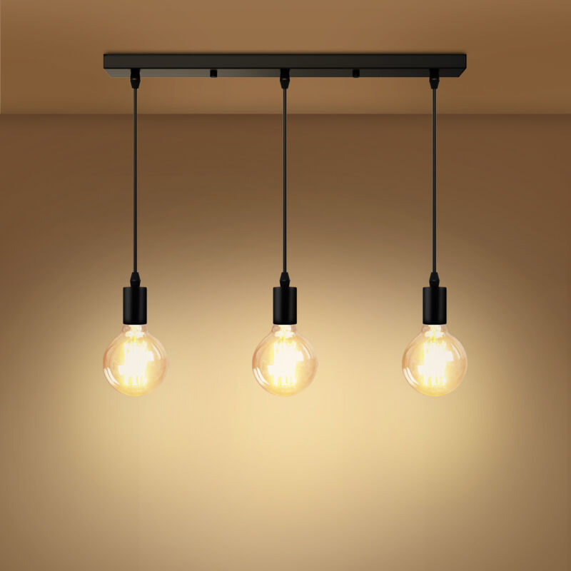 Image of Emke - Modern 3-Light Black Pendant&hellip;