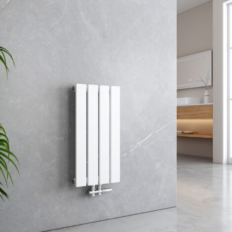 EMKE Radiadores de agua caliente de acero Tubo Plano Horizontal Blanco 60x30cm Monocapa