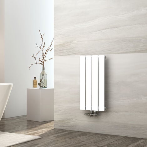 EMKE Radiateur à Eau Chaude, Radiateur plat seule couche connexion centrale, Montage mural vertical design, Blanc 60x30cm