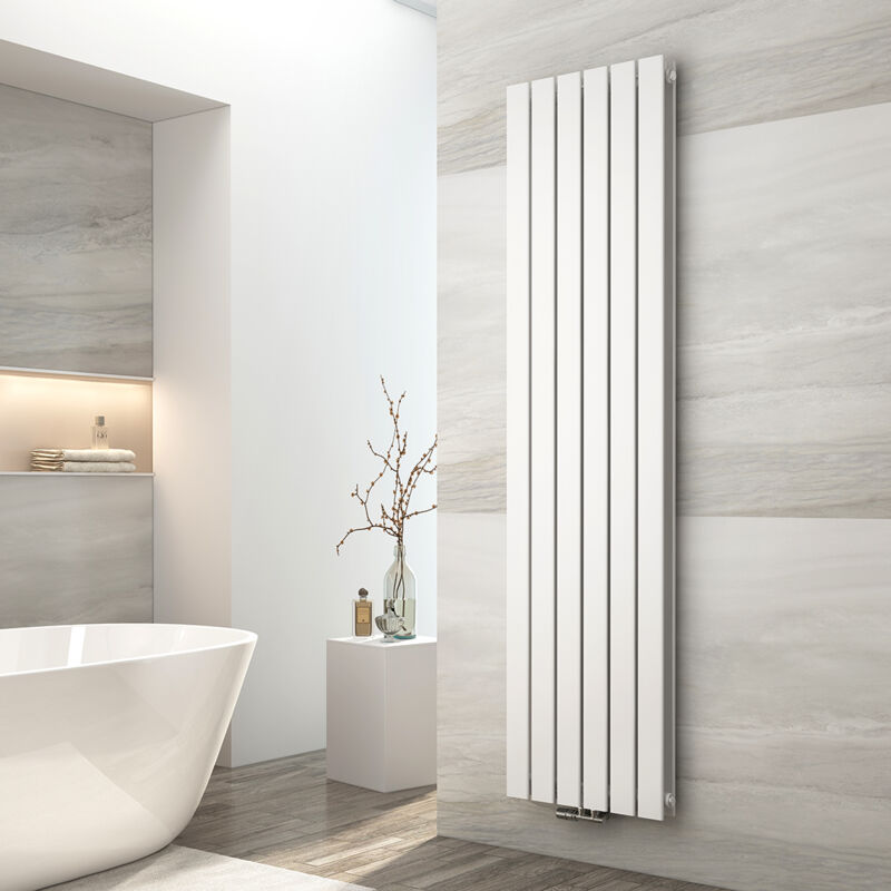 Radiateur eau chaude en acier Radiateur Double couche Tube plat Montage mural Blanc 180x46cm - Emke