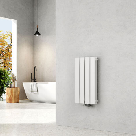 Emke – Radiateur eau chaude en acier 60x30cm – Montage mural horizontal – Puissance 327W – Design plat – Acier SPCC résistant à la rouille