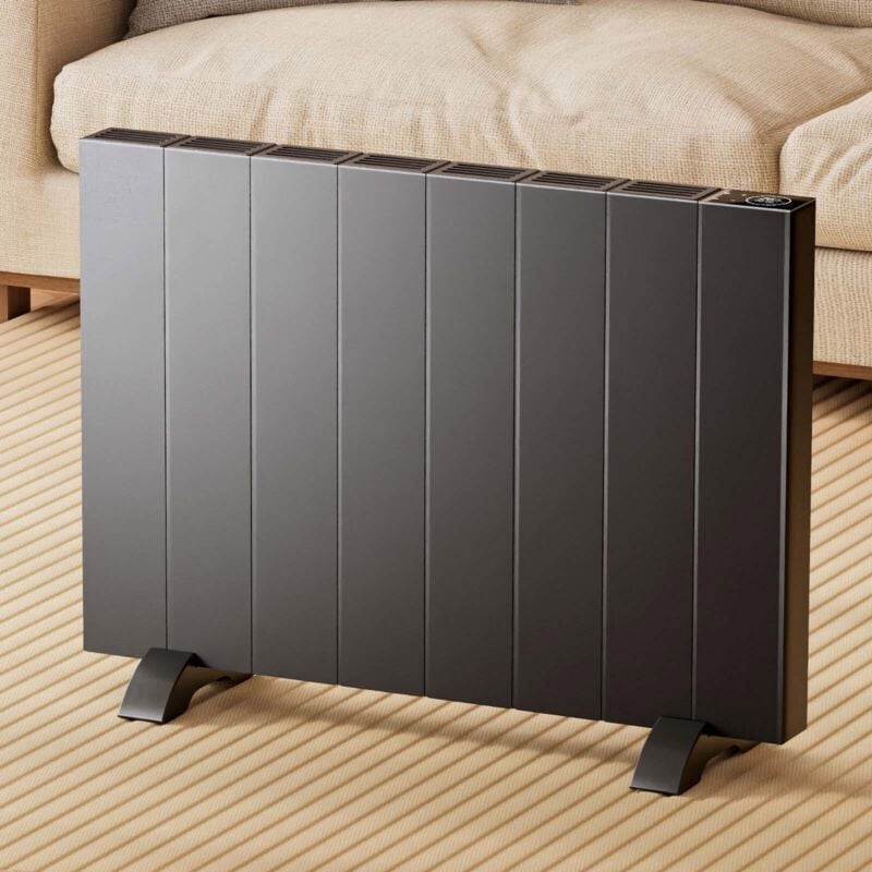 Emke - Radiateur électrique Radiateur à inertie Chauffage électrique avec écran lcd Fixation Murale ou sur pied Anthracite 1500W