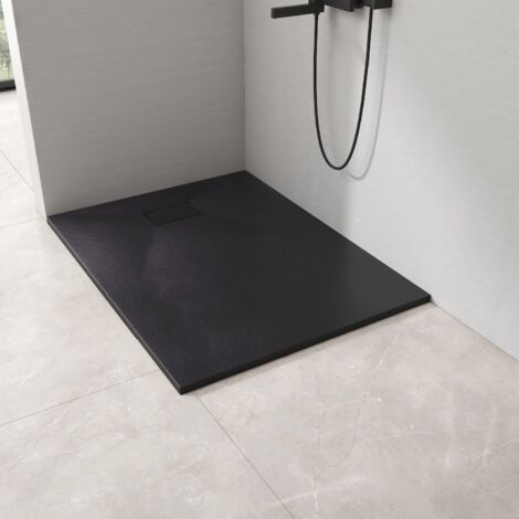 Emke – Receveur de douche plat antidérapant SMC 120x90cm – Matériau composite résistant – Drainage rapide 30L/min – Charge jusqu'à 1350kg