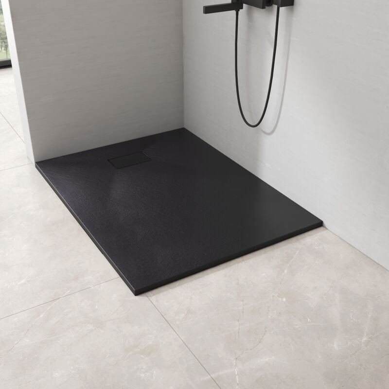 Emke - Receveur de douche, receveur de douche plat antidérapant smc receveur de douche coupé sur mesure 120x90cm Noire