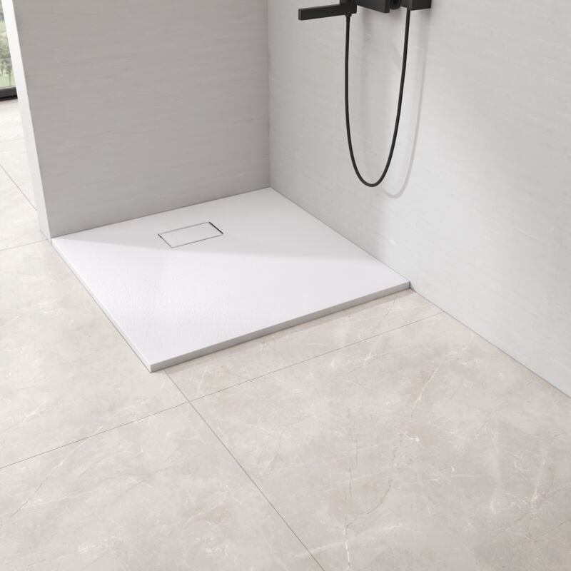Emke - Receveur de douche, receveur de douche plat antidérapant smc receveur de douche coupé sur mesure 90x90cm Blanc