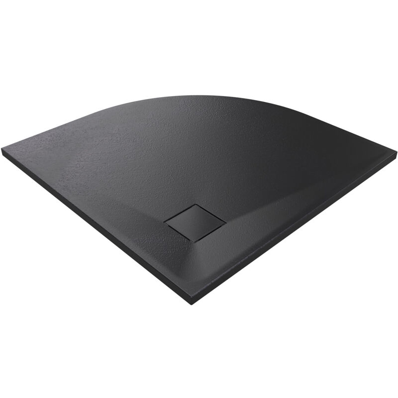 Emke - Receveur de douche Semi-circulaire Antidérapant smc receveur de douche, Noir 90 x 90 cm