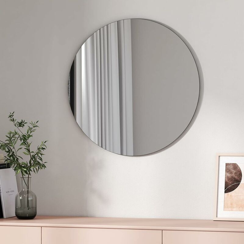 Round Bathroom Mirror 70CM Wall Mounted Mirror Thin hd Circle Mirror - Emke