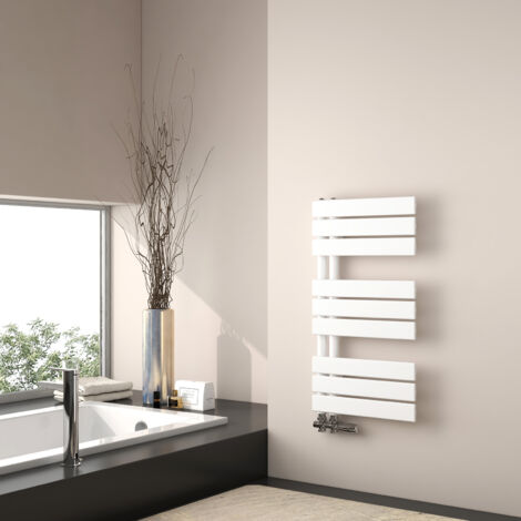 Emke – Sèche-serviette eau chaude 762x400mm – Puissance 342W pour pièce de 3 m² – Tube plat pour séchage rapide et stérilisation efficace