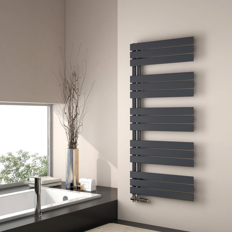 Emke - Sèche-serviette eau chaude, 1320x600mm - Anthracite Sèche-serviettes Panneau Plat