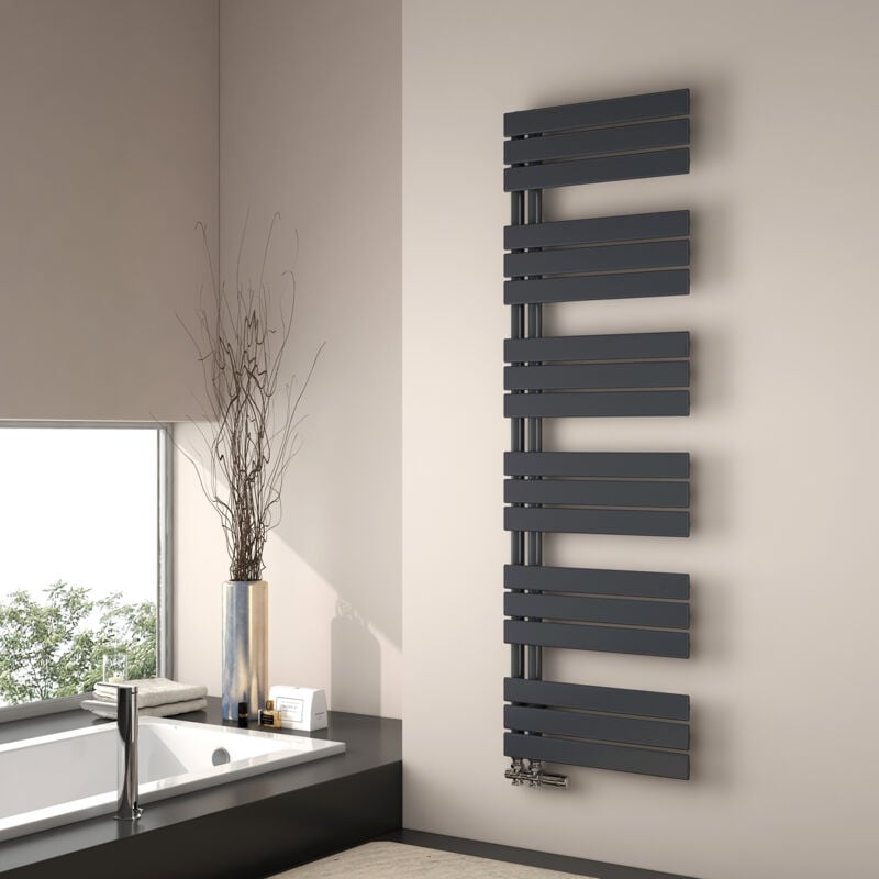 Emke - Sèche-serviette eau chaude, 1599x500mm - Anthracite Sèche-serviettes Panneau Plat