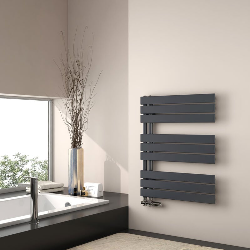 Emke - Sèche-serviette eau chaude, 762x600mm - Anthracite Sèche-serviettes Panneau Plat