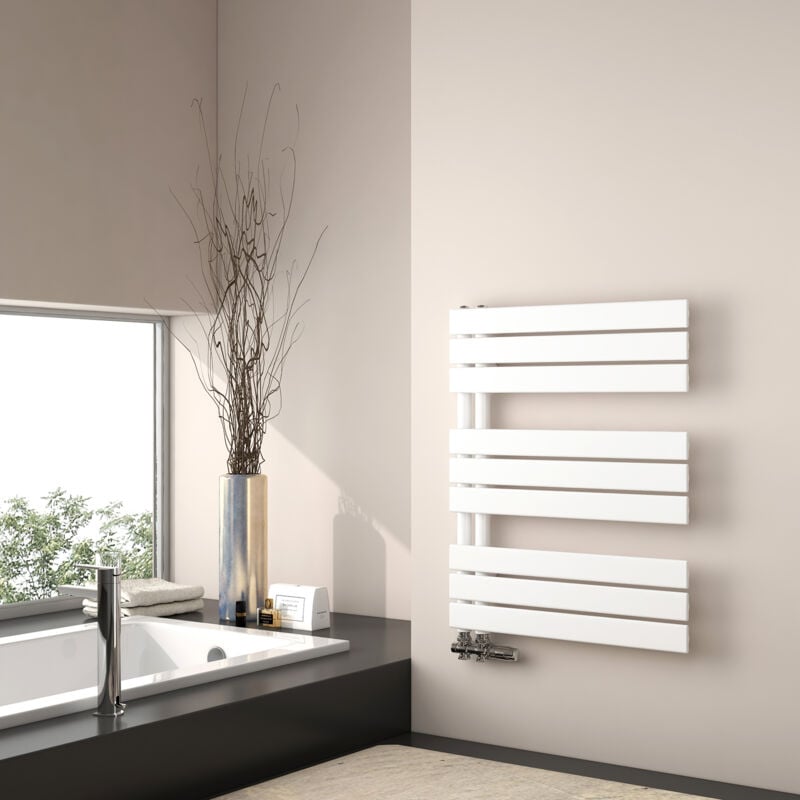 Emke - Sèche-serviette eau chaude, 762x600mm - Sèche-serviettes Panneau Plat Blanc