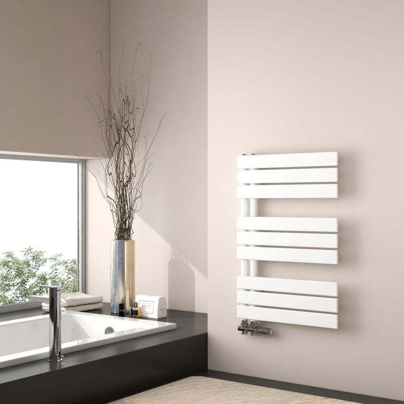 Emke - Sèche-serviette eau chaude, 762x500mm - Sèche-serviettes Panneau Plat Blanc