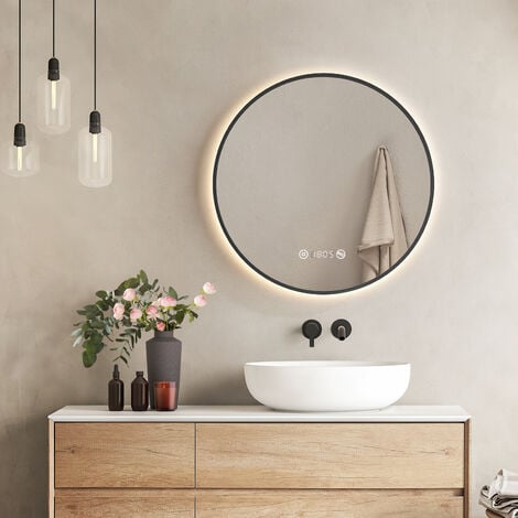 Elegant 600x600 Anti-Fog Touch Smart Round LED Bathroom Mirror