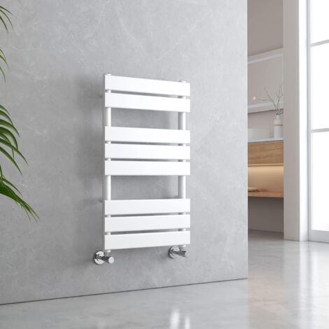 EMKE Towel Radiator Bathroom Radiator Flat Panel Towel Rail Radiator Bathroom Ladder Radiator - 800 x 450 mm White