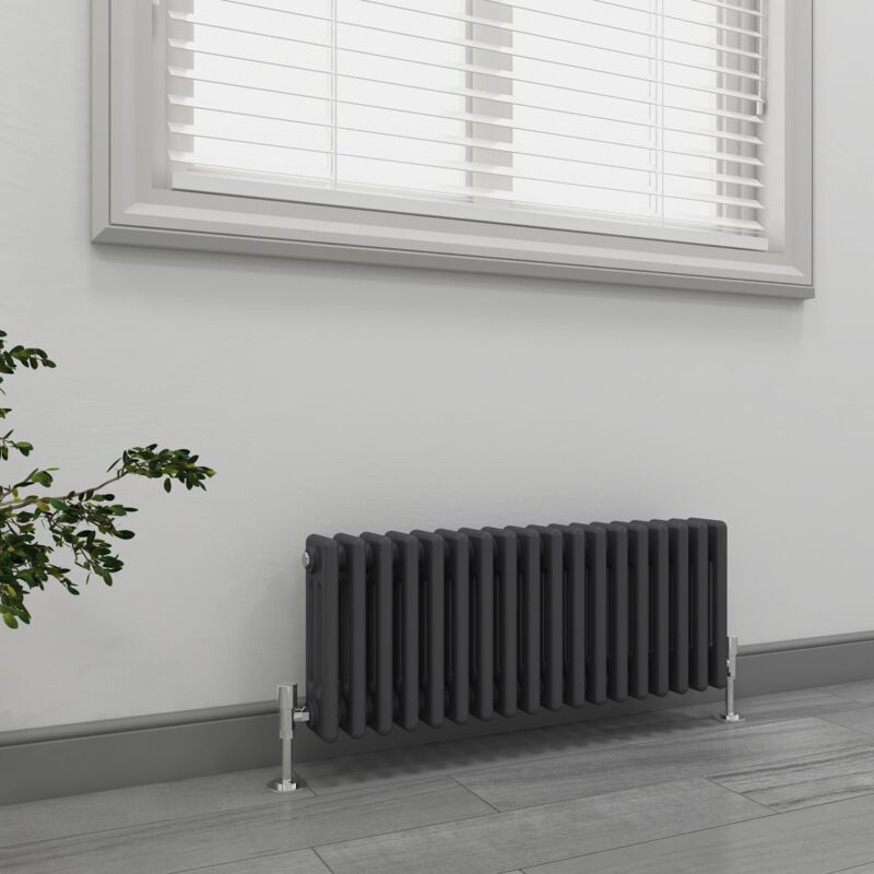 Image of Traditional Anthracite Horizontal Cast Iron Radiator&hellip;