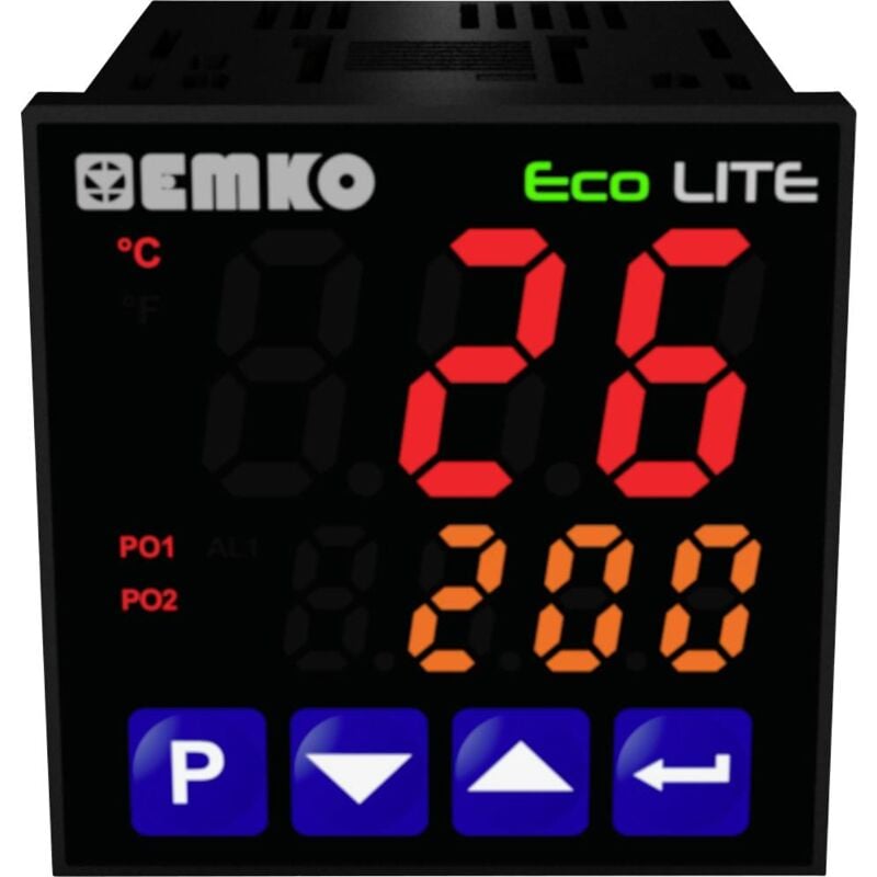 Emko - ecoLITE.4.5.1R.0.0 Régulateur de température Pt100, j, k, r, s, t, l -199 à +999 °c Relais 5 a (l x l x h) 90 x 48 x 48 mm Y351022