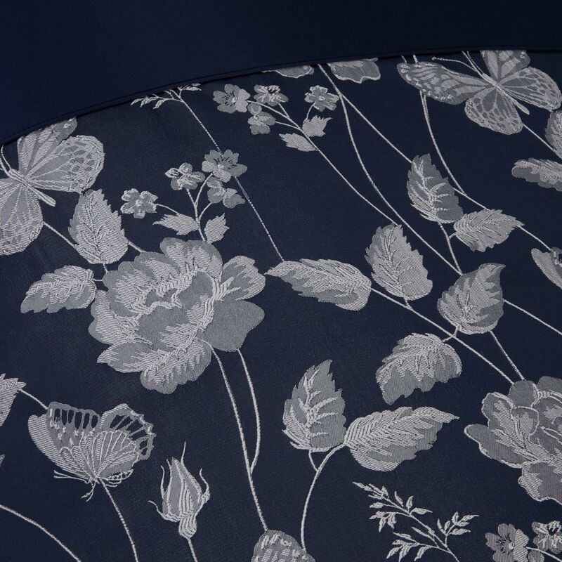 S.green - Emma Barclay Butterfly Meadow Duvet Double Bed Navy, 100% Polyester