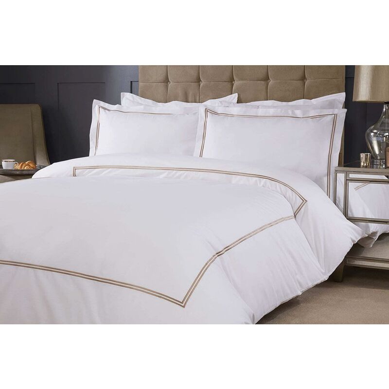 Emma Barclay Mayfair Duvet Set Double Bed Taupe, Cotton | 50% Polyester