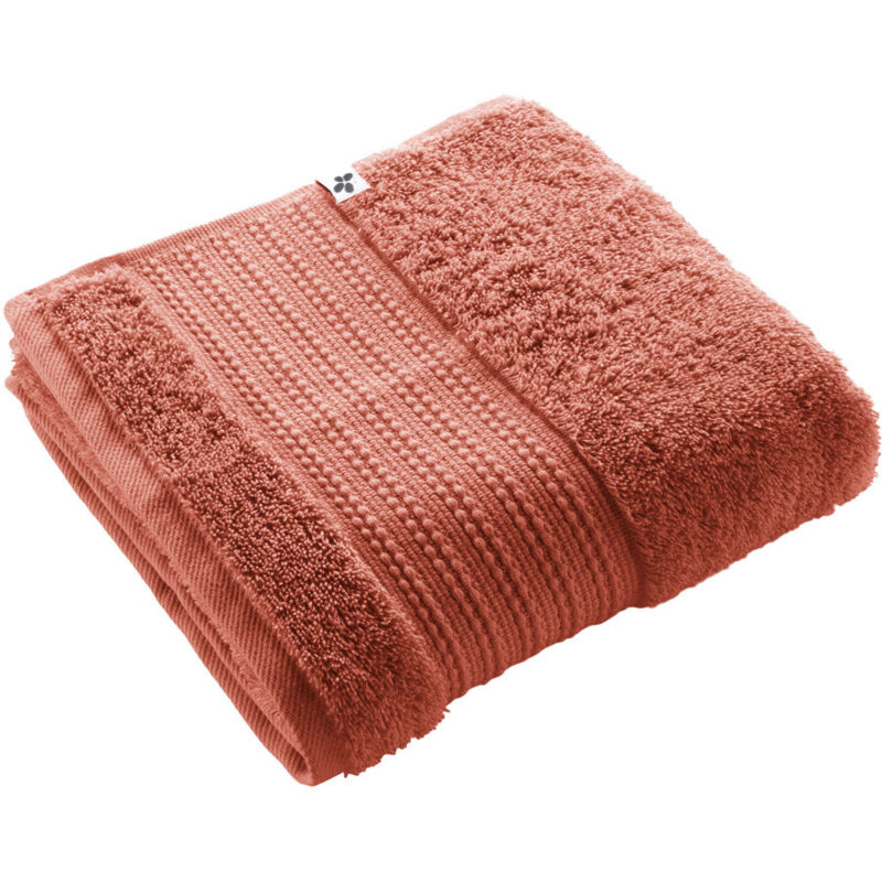 EMMA - Serviette de Toilette 50x90cm en Coton Bio Coloris Terracotta