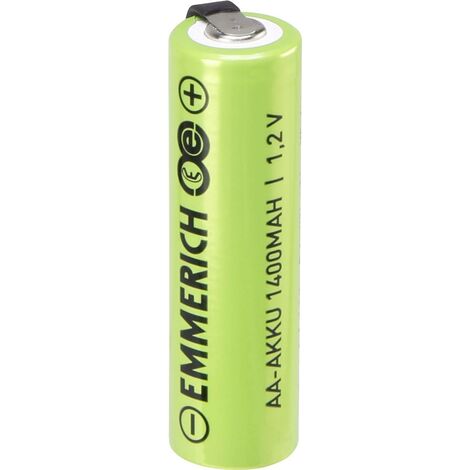 Pile rechargeable spéciale LR6 (AA) Emmerich A ULF 1497076 cosses à souder en U, résiste aux courants élevés NiMH 1.2 V 1400 mAh 1 pc(s) W047481