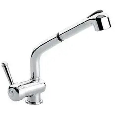 Emmevi 4066 Laguna Miscelatore Monocomando con canna alta e Doccetta estraibile Grigio-Nero