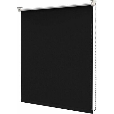 Emmevi Mv S.P.A. – Store enrouleur noir pour porte fenêtre – Tissu polyester semi-occultant – Dimensions 150x180 cm – Mécanisme de chaîne – Installation murale ou plafond