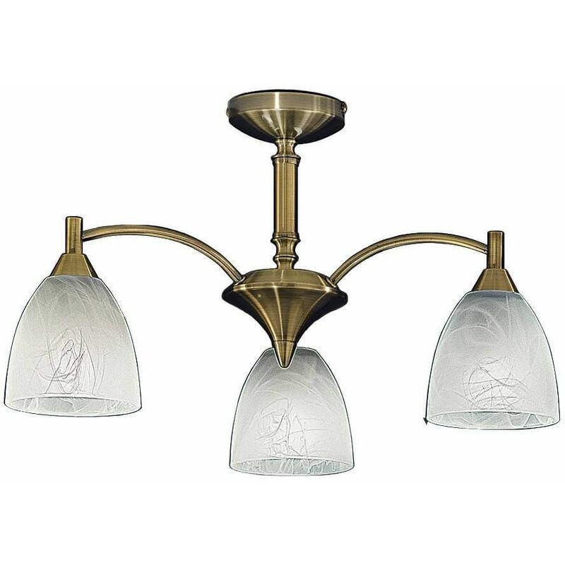 15franklite - Emmy bronze ceiling lamp 3 Bulbs