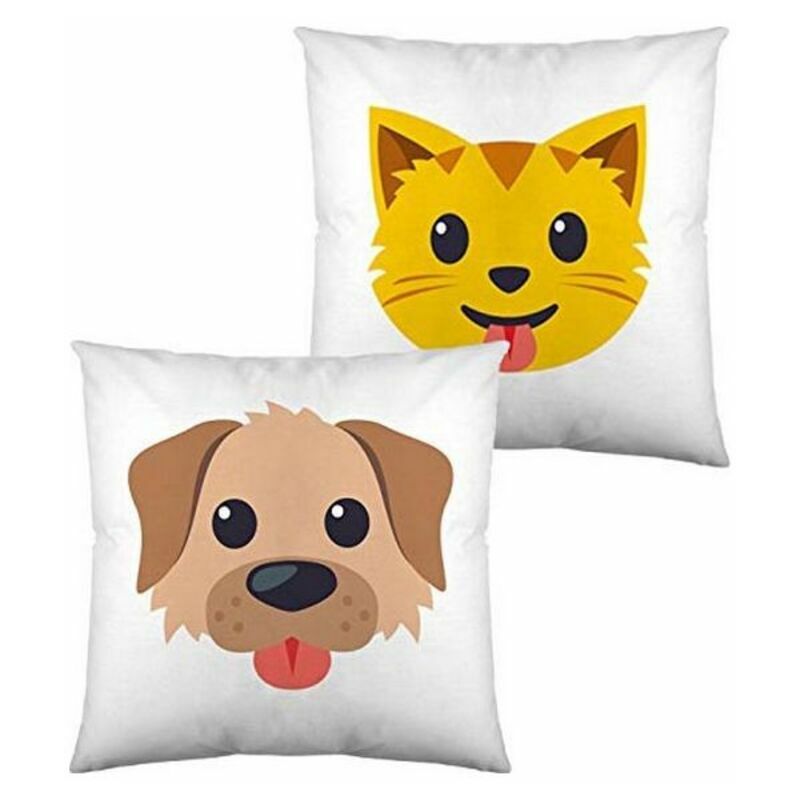 

Cojín con Relleno Emoji Dog and Cat (40 x 40 cm)