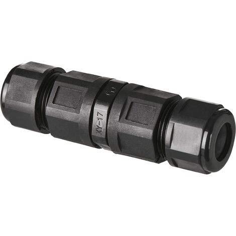 EMOS Connettore per cavo diametro 3 X 0,75 – 2,5 mm2, connettore 2,6 x 9 cm, collegamento cavo, IP68, impermeabile, antipolvere, resistente agli urti, temperatura di utilizzo fino a 85 °C, nero,