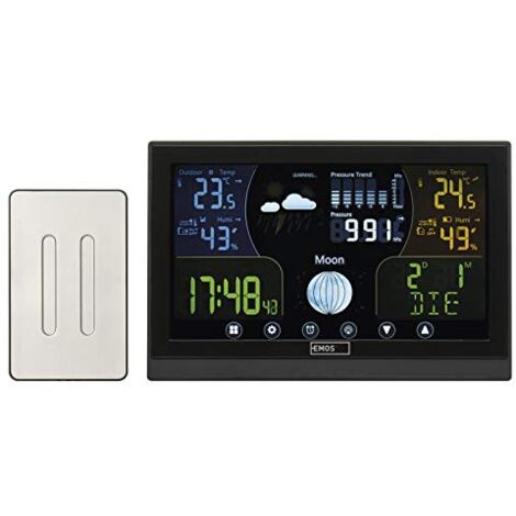ShawFly Stazione meteo wireless con sensore interno per esterni con esposizione di temperatura/umidità/sveglia schermo a colori a LED creativo 