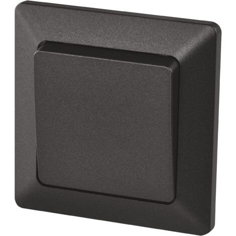 EMOS Interruttore intercambiabile nero, interruttore della luce con un bilanciere, 250 V /10 AX, plastica, senza presa a incasso, classe di protezione IP20 per interni