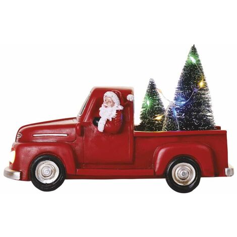 PICK UP AUTO mit Tannenbaum LED Licht Deko Weihnachten Shabby