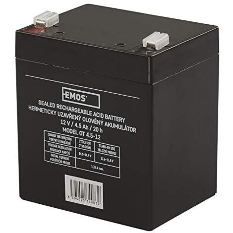 Emos non richiede manutenzione Accumulatore Al Piombo 12 V, 4,5 AH, 1 pezzi, B9653