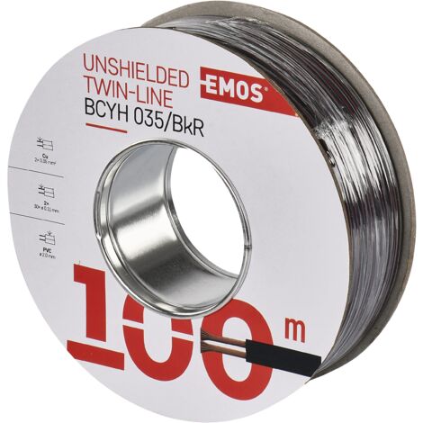 Emos non schermati zweidr athle itung 2 x 0,35 mm, 100 m, nero/rosso, s8230
