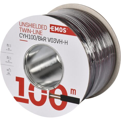 Emos non schermati zweidr athle itung 2 x 1 mm, 100 pezzi, nero/rosso, s8280