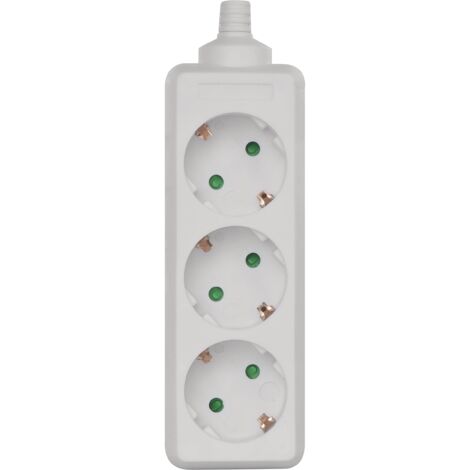 EMOS P0320 Multipresa a 3 vie SCHUKO senza cavo, con protezione bambini, per interno, multipresa di ricambio senza interruttore