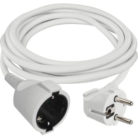 EMOS - Prolunga IP20 da 3 m - 1 presa Schuko - 250 V, 16 A, 3680 W - Isolamento in PVC di alta qualità - H05VV-F3G 1,5 mm2 - Maggiore protezione da contatto - per interni - bianco