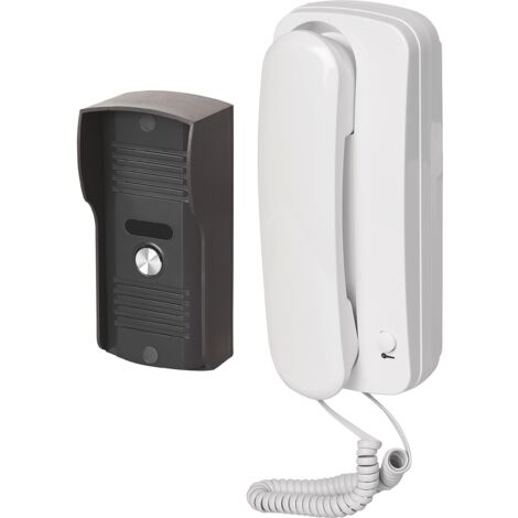 EMOS Set di citofono Audio per Montaggio a Parete, Design Elegante, Kit Audio/citofono con possibilità di apriporta, Facile da Usare