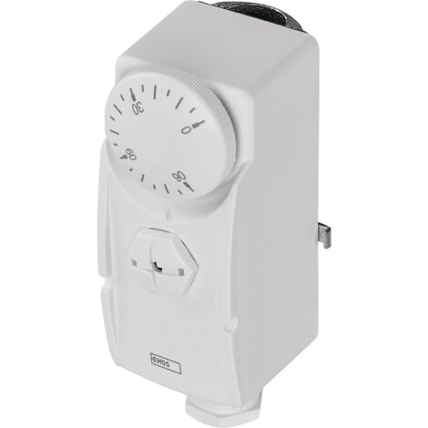 EMOS Termostato con manopola e molla a vite, termostato analogico per riscaldamento e raffreddamento, gamma di regolazione da 0°C a 90°C, 3,8 x 5,4 x 10,5 cm