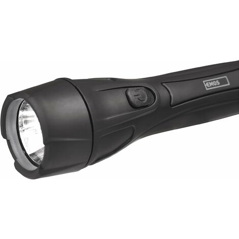 EMOS Torcia a LED Ultraleggera con Cinturino da Polso, Resistente agli Urti, con luminosità 55 lm, Portata Luminosa 125 m, Durata 16 Pezzi, in plastica, Funzionamento a Batteria, Nero